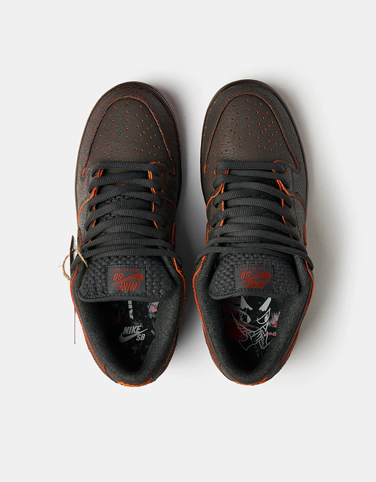 Nike SB 'Krampus' Dunk Low Pro Premium Skate Shoes - Dk Smoke Grey/Campfire Orange-Black - Image 3