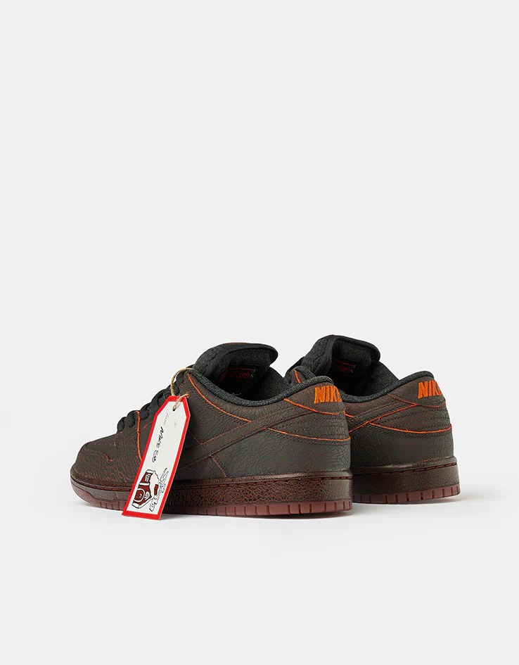 Nike SB 'Krampus' Dunk Low Pro Premium Skate Shoes - Dk Smoke Grey/Campfire Orange-Black - Image 5