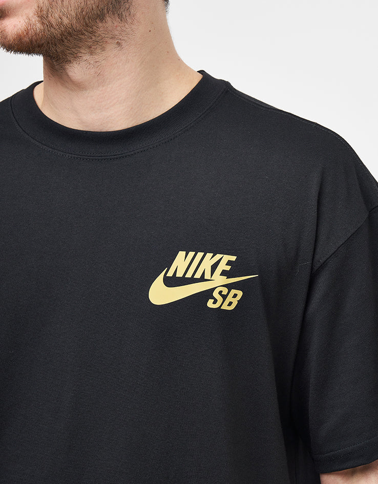 Nike SB Logo T-Shirt - Black/Tan - Image 3