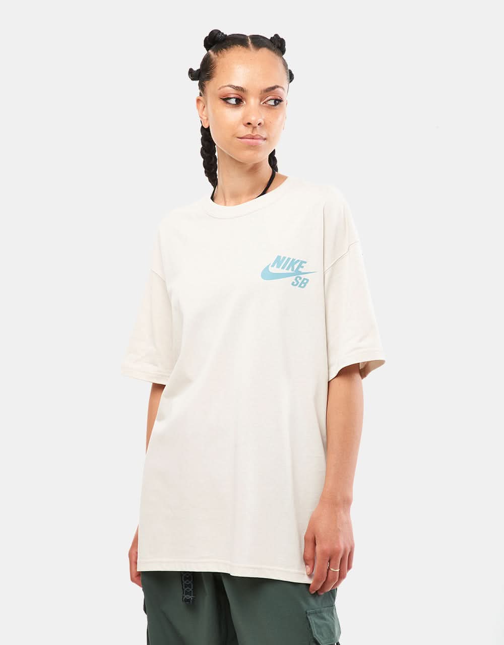 Nike SB Logo T-Shirt - Light Orewood Brown/White - Image 5