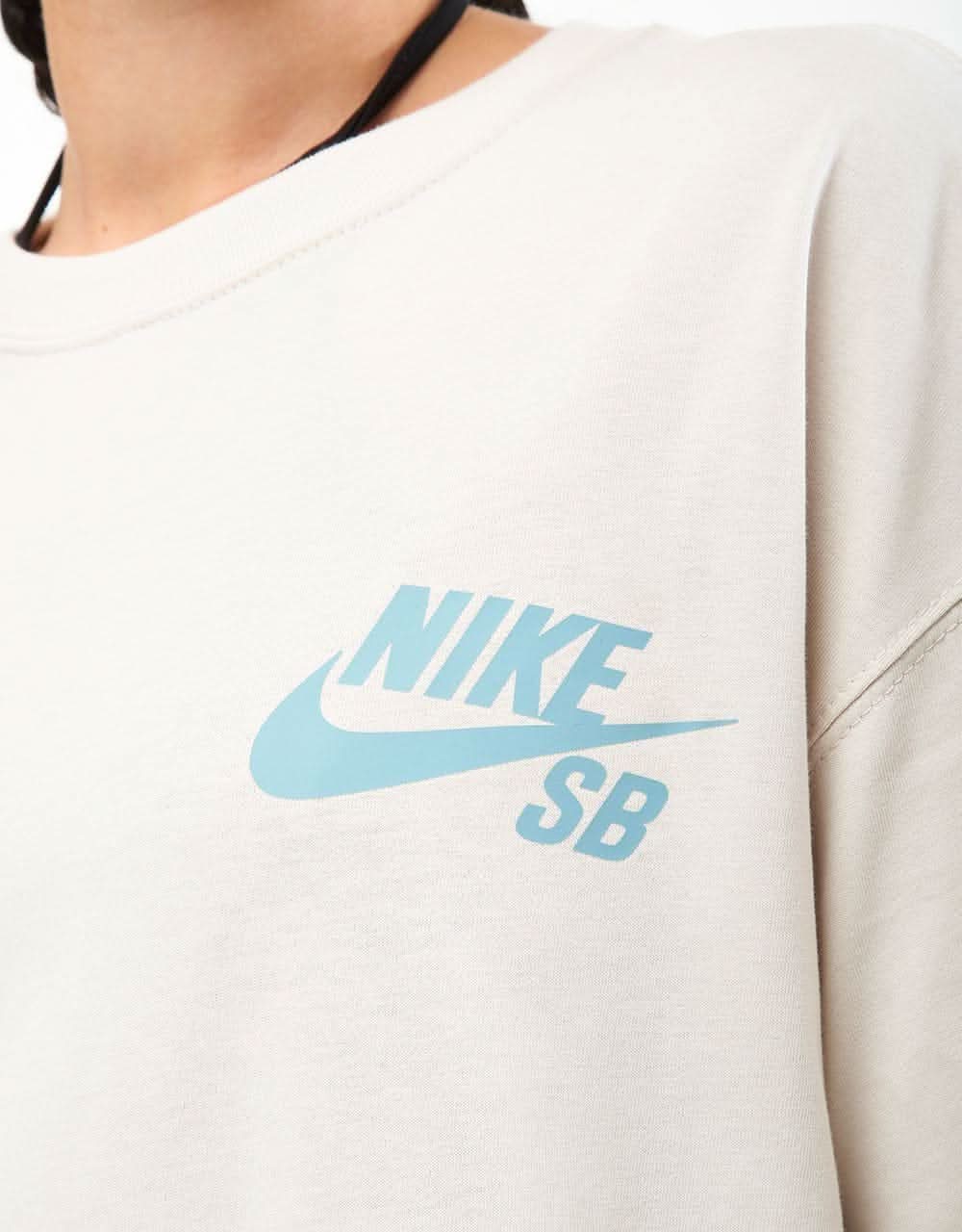 Nike SB Logo T-Shirt - Light Orewood Brown/White - Image 8