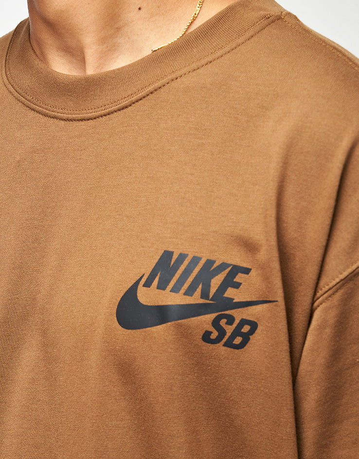 Nike SB Logo T-Shirt - Mosswood Brown - Image 4