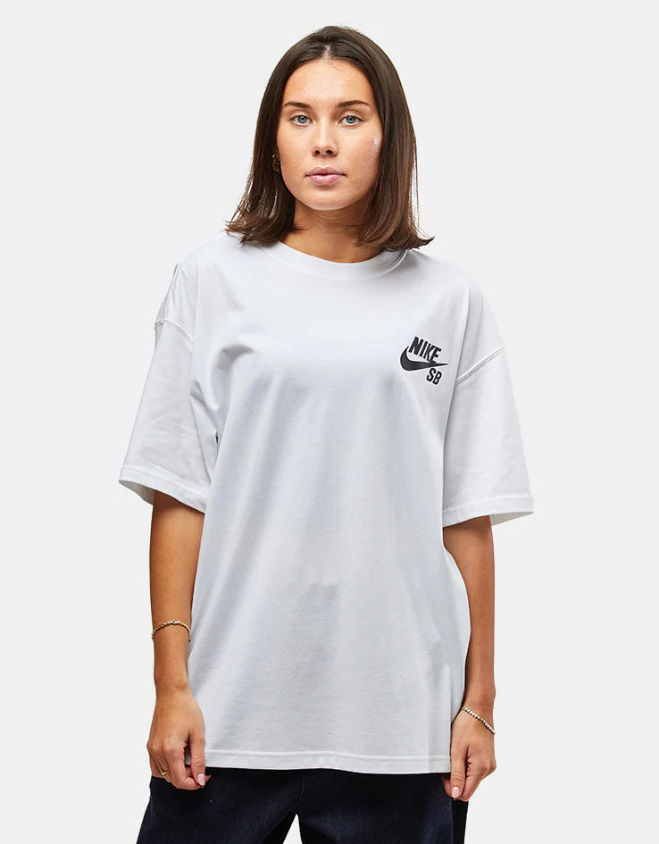 Nike SB Logo T-Shirt - White/Black - Image 6