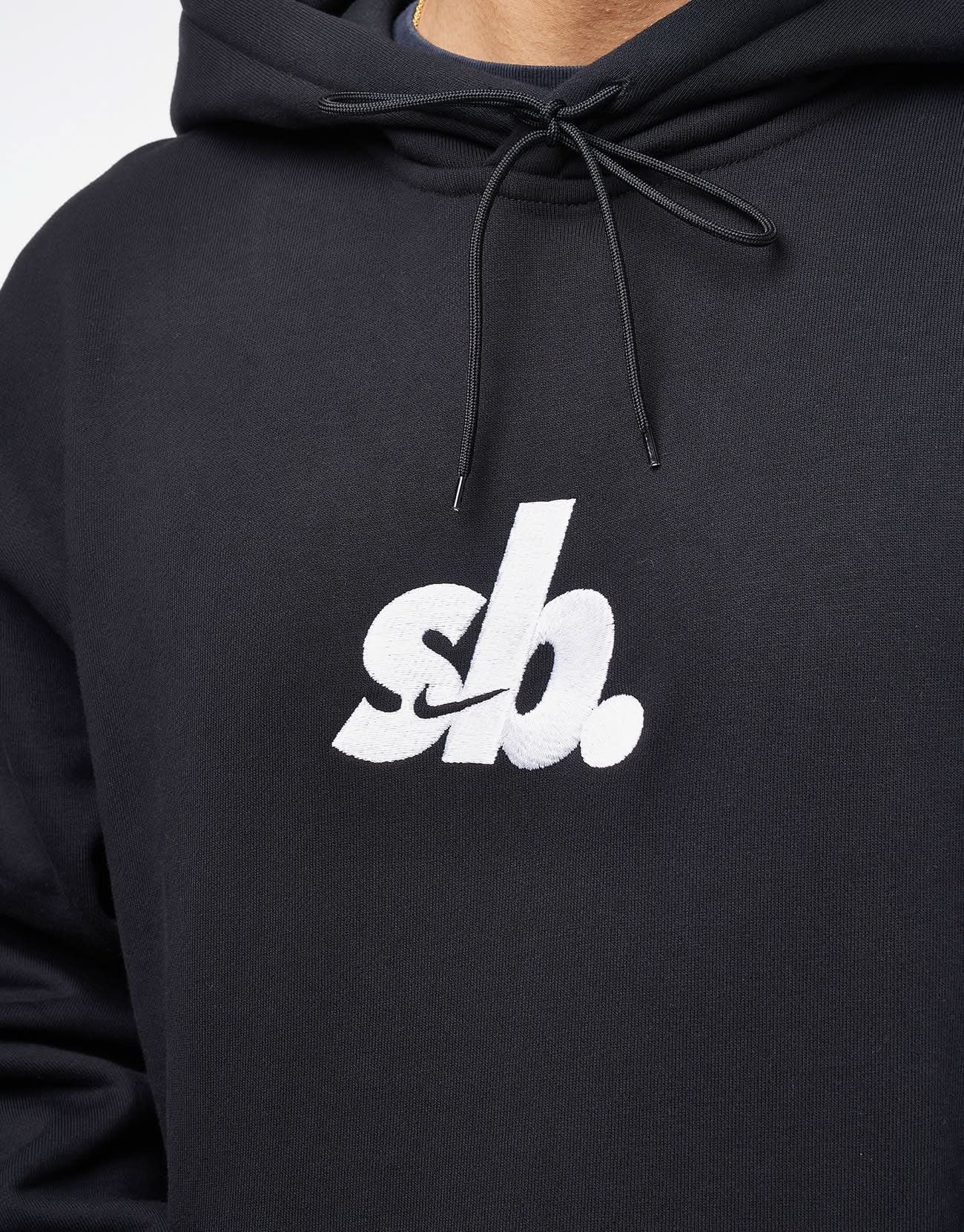 Nike SB Lowercase Logo EMB Pullover Hoodie - Black/White - Image 2
