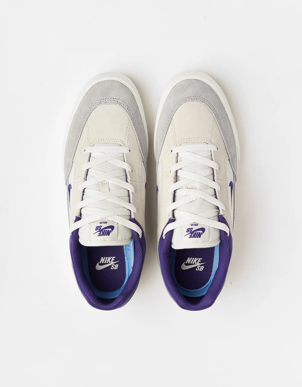 Nike SB Malor Skate Shoes - Platinum Tint/Court Purple-Wolf Grey - Image 2