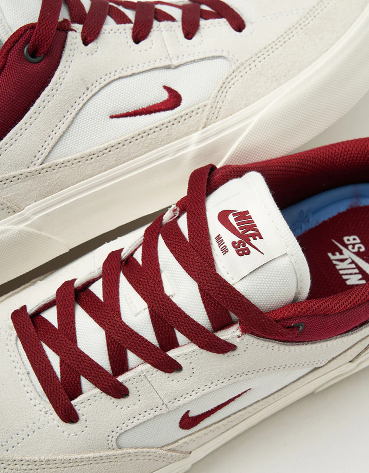 Nike SB Malor Skate Shoes - Summit White/Team Red-Phantom-Sail - Image 7