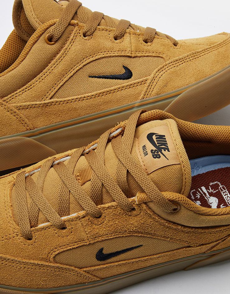 Nike SB Malor TE Skate Shoes - Wheat/Black-Wheat-Gum Light Brown - Image 5