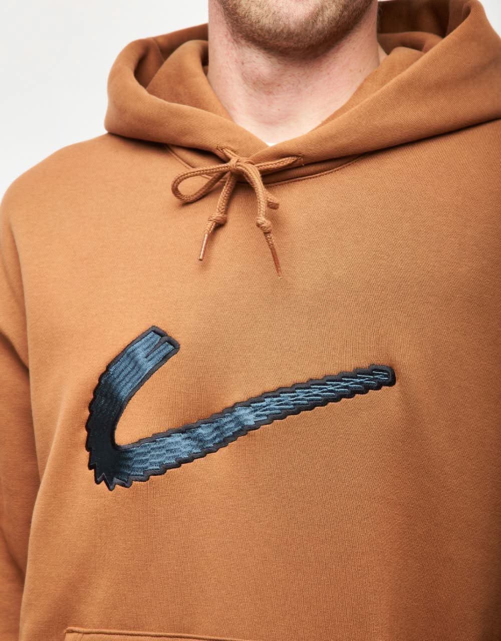Nike SB N Swoosh Pullover Hoodie - Light British Tan/White - Image 3