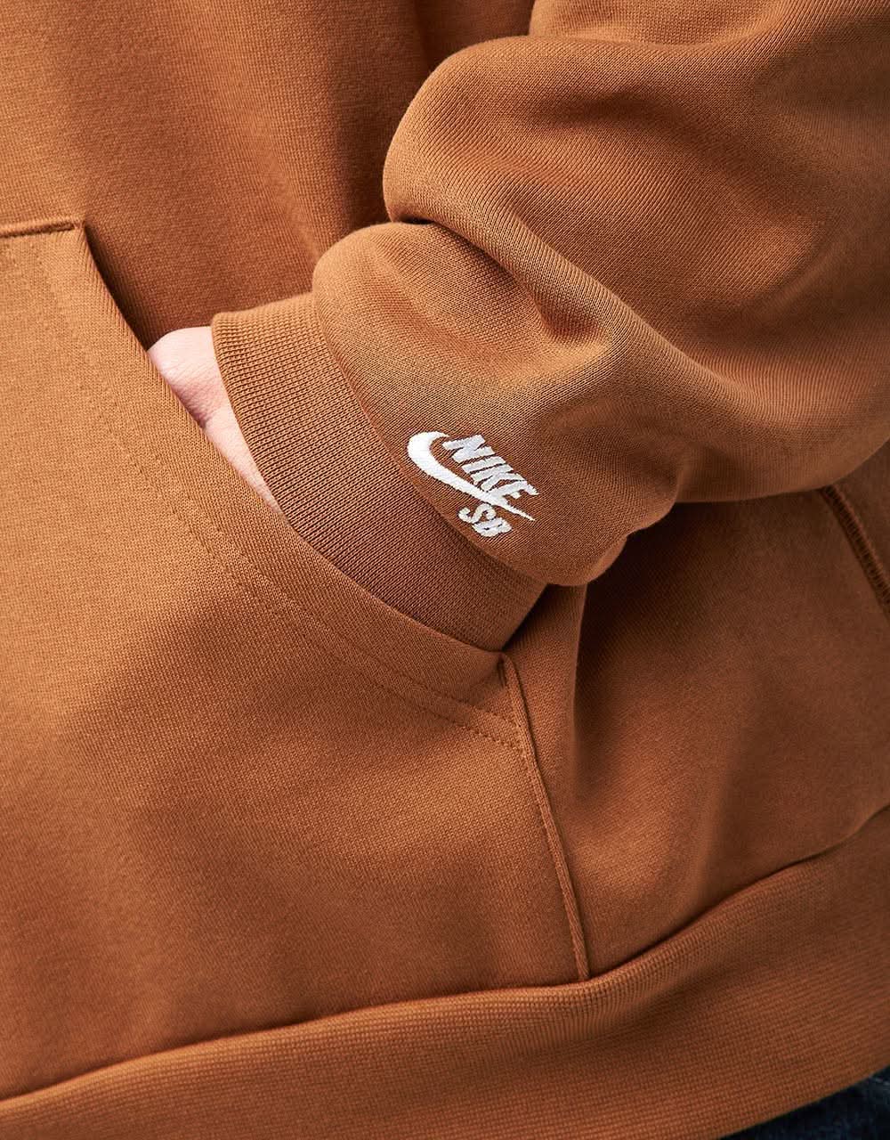 Nike SB N Swoosh Pullover Hoodie - Light British Tan/White - Image 4