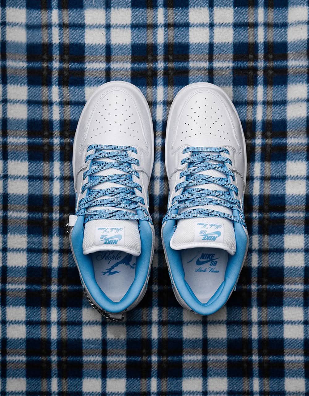 Nike SB 'Nicole Hause' Dunk Low Pro QS Skate Shoes - White/University Blue-White - Image 15