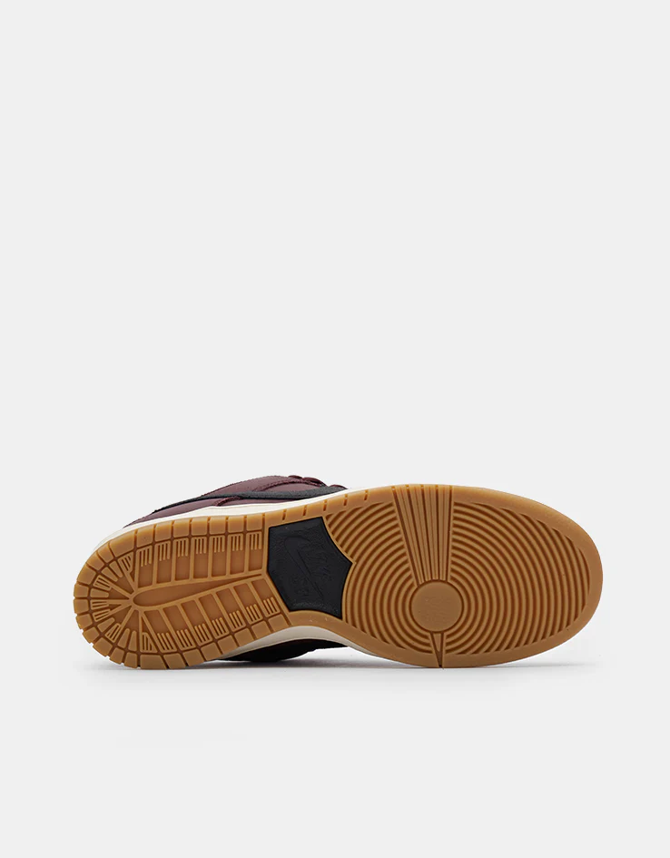 Nike SB 'Orange Label' Dunk Low Pro ISO Skate Shoes - Burgundy Crush/Black-Mystic Dates-Sail - Image 8