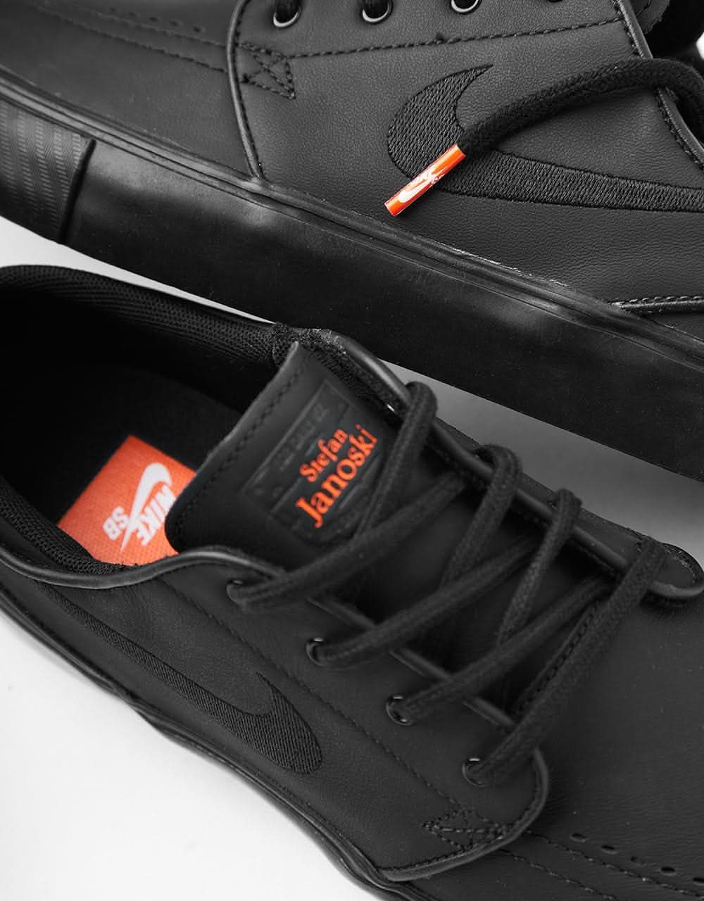 Nike SB 'Orange Label' Zoom Janoski OG+ ISO Skate Shoes - Black/Black-Black-Black-Anthracite-Safety Orange - Image 8