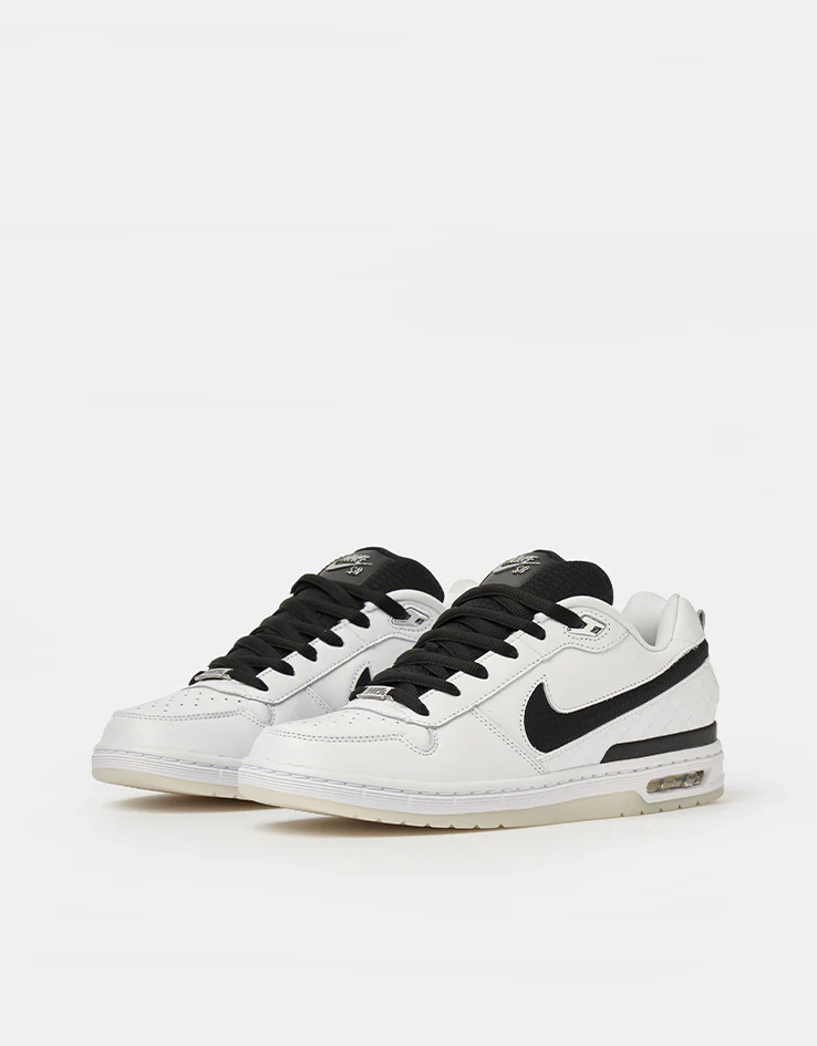 Nike SB Paul Rodriguez Zoom Air Low QS Skate Shoes - White/Black-White-Clear - Image 3