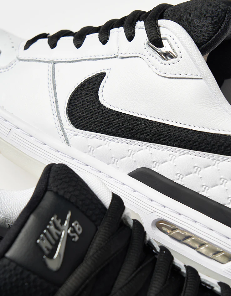 Nike SB Paul Rodriguez Zoom Air Low QS Skate Shoes - White/Black-White-Clear - Image 6