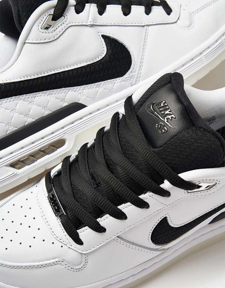 Nike SB Paul Rodriguez Zoom Air Low QS Skate Shoes - White/Black-White-Clear - Image 9