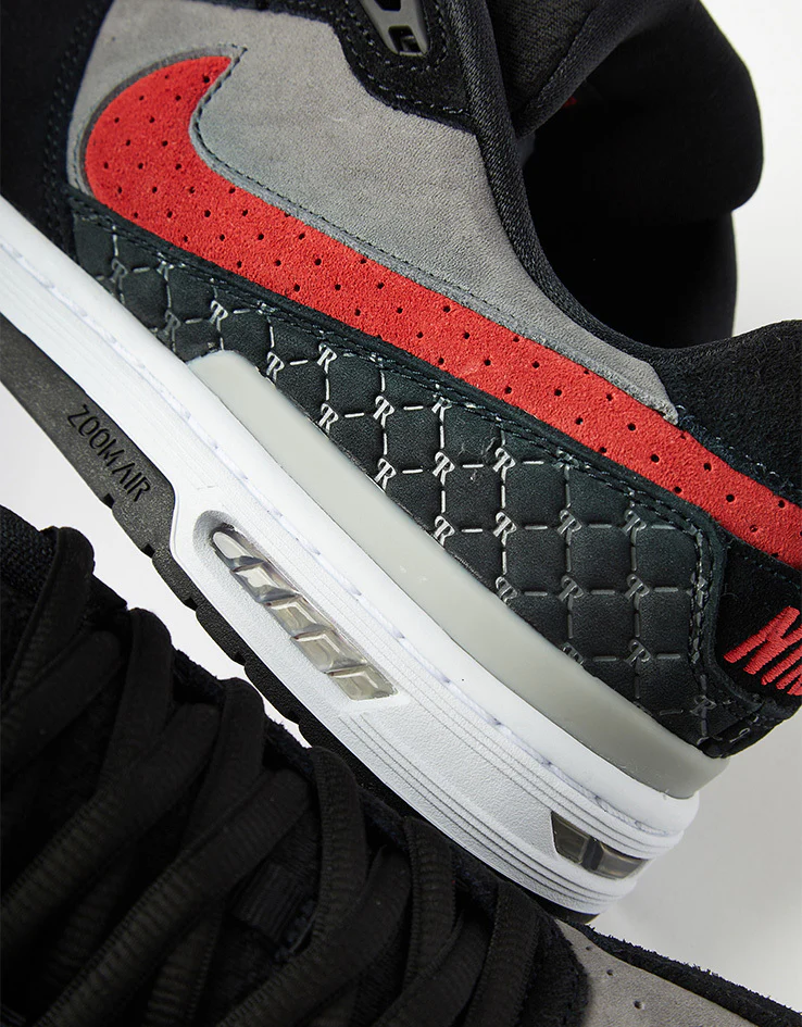 Nike SB Paul Rodriguez Zoom Air Low Skate Shoes - Black/Varsity Red-Flint Grey-Black - Image 11