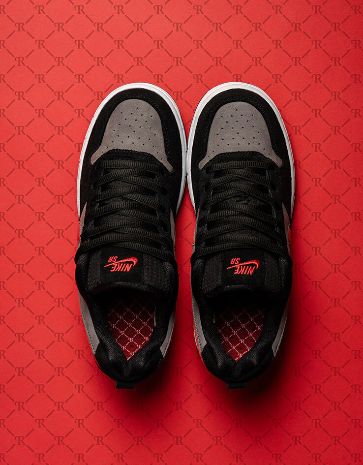 Nike SB Paul Rodriguez Zoom Air Low Skate Shoes - Black/Varsity Red-Flint Grey-Black - Image 7