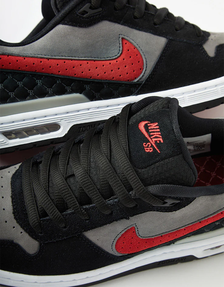 Nike SB Paul Rodriguez Zoom Air Low Skate Shoes - Black/Varsity Red-Flint Grey-Black - Image 9