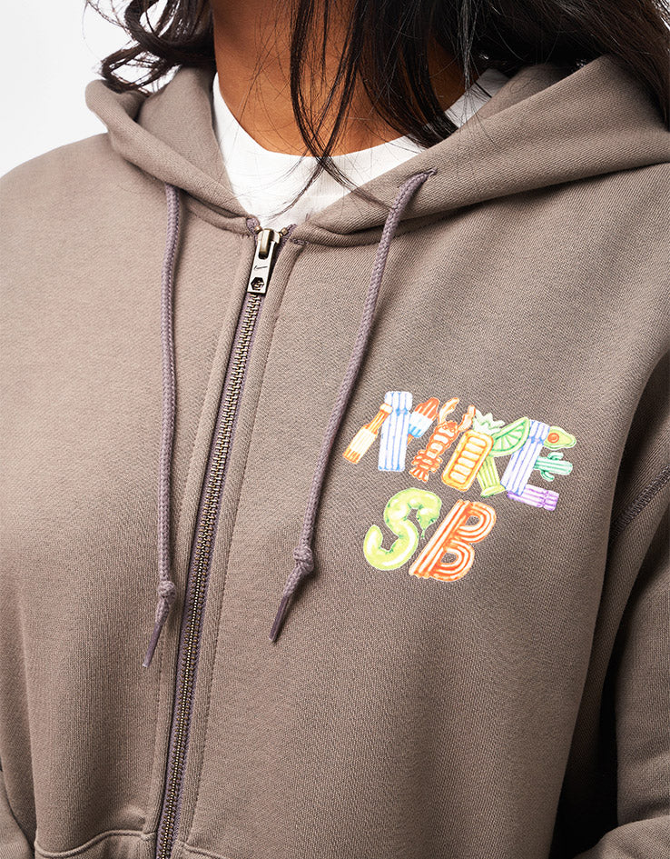 Nike SB Pool Airs Zip Hoodie - Cave Stone/White - Image 10