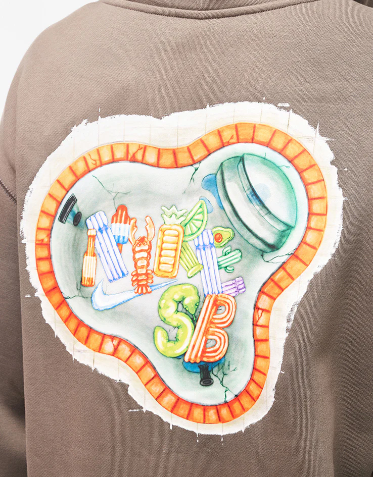 Nike SB Pool Airs Zip Hoodie - Cave Stone/White - Image 11
