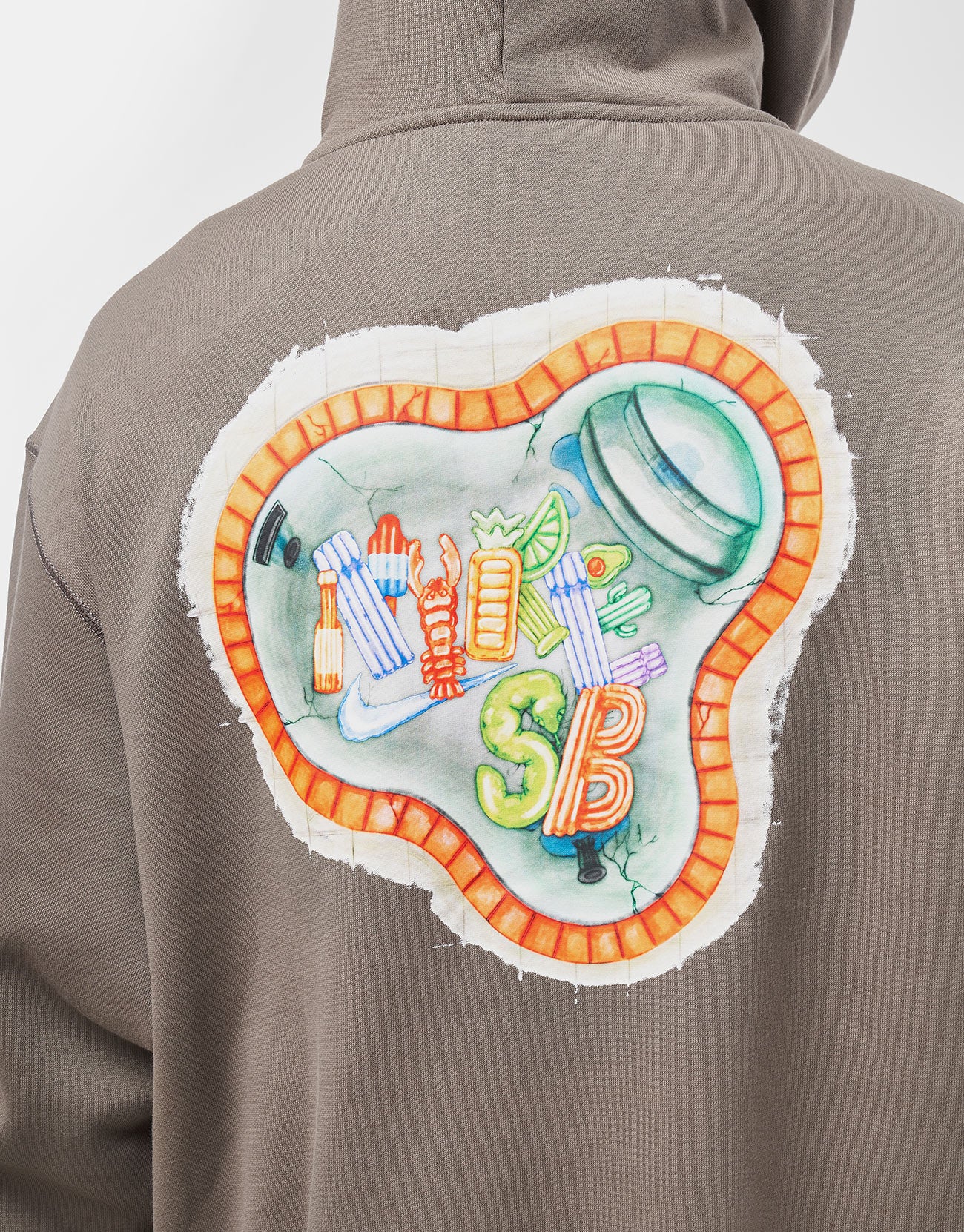 Nike SB Pool Airs Zip Hoodie - Cave Stone/White - Image 5