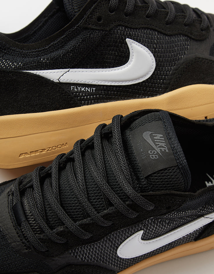 Nike SB PS8 Skate Shoes - Black/White-Anthracite-Gum Yellow - Image 5