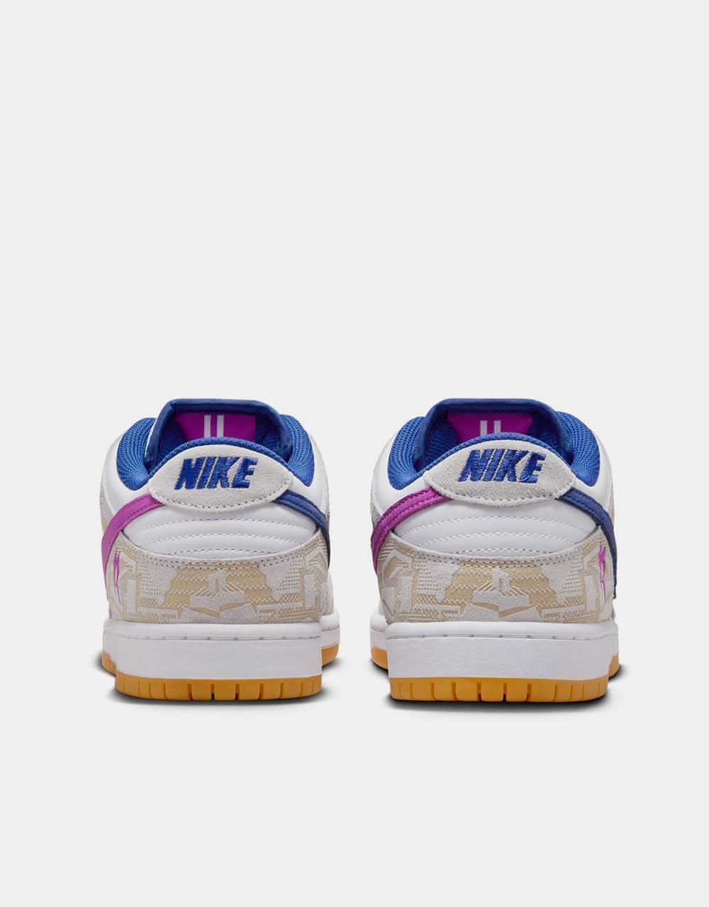 Nike SB 'Rayssa' Dunk Low Premium QS Skate Shoes - Pure Platinum/Deep Royal Blue/Vivid Purple/White/Gum Yellow - Image 6