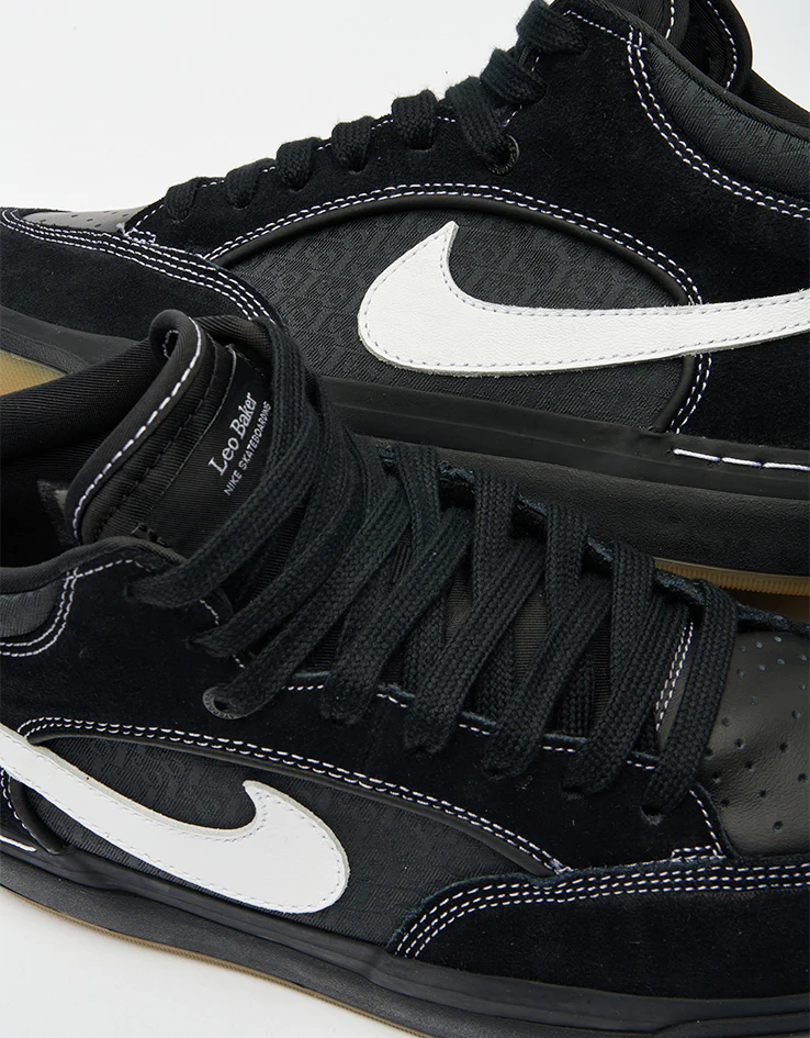 Nike SB React Leo Skate Shoes - Black/White-Black-Gum Light Brown - Image 6