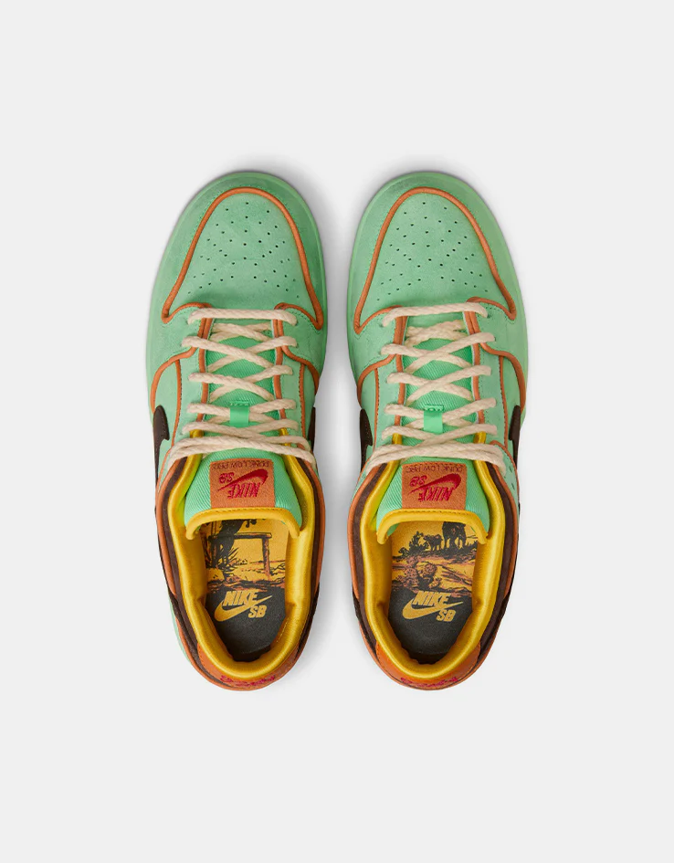 Nike SB 'Rodeo' Dunk Low Pro QS Skate Shoes - Tourmaline/Baroque Brown-Monarch - Image 2
