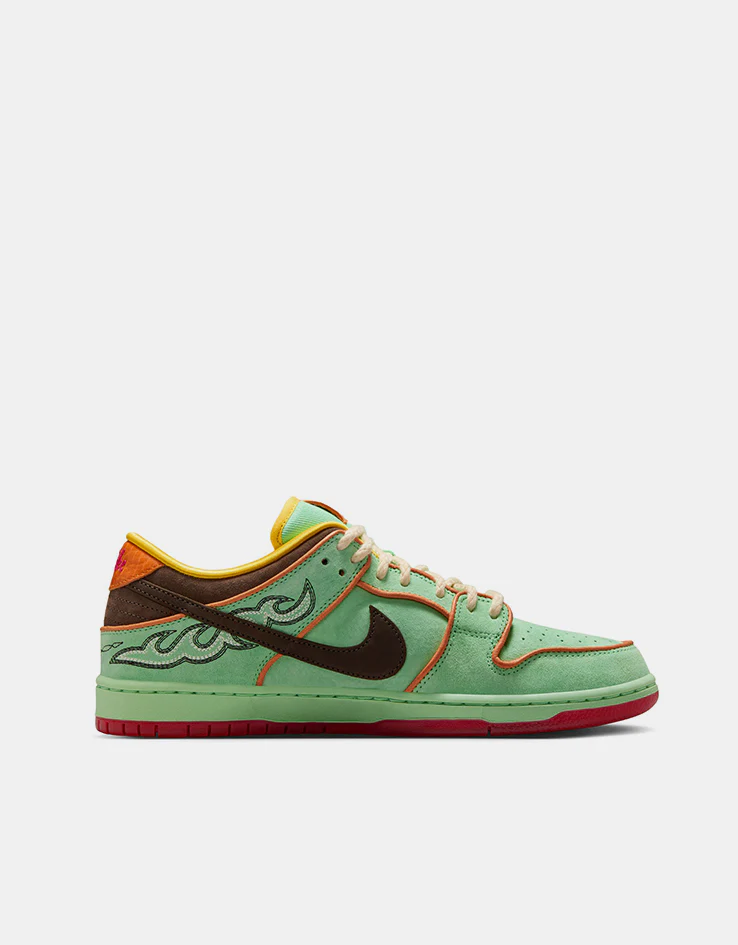 Nike SB 'Rodeo' Dunk Low Pro QS Skate Shoes - Tourmaline/Baroque Brown-Monarch - Image 6