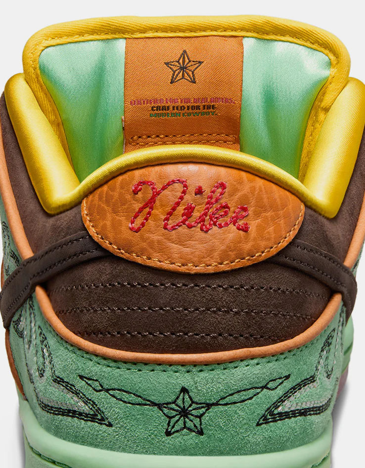 Nike SB 'Rodeo' Dunk Low Pro QS Skate Shoes - Tourmaline/Baroque Brown-Monarch - Image 8