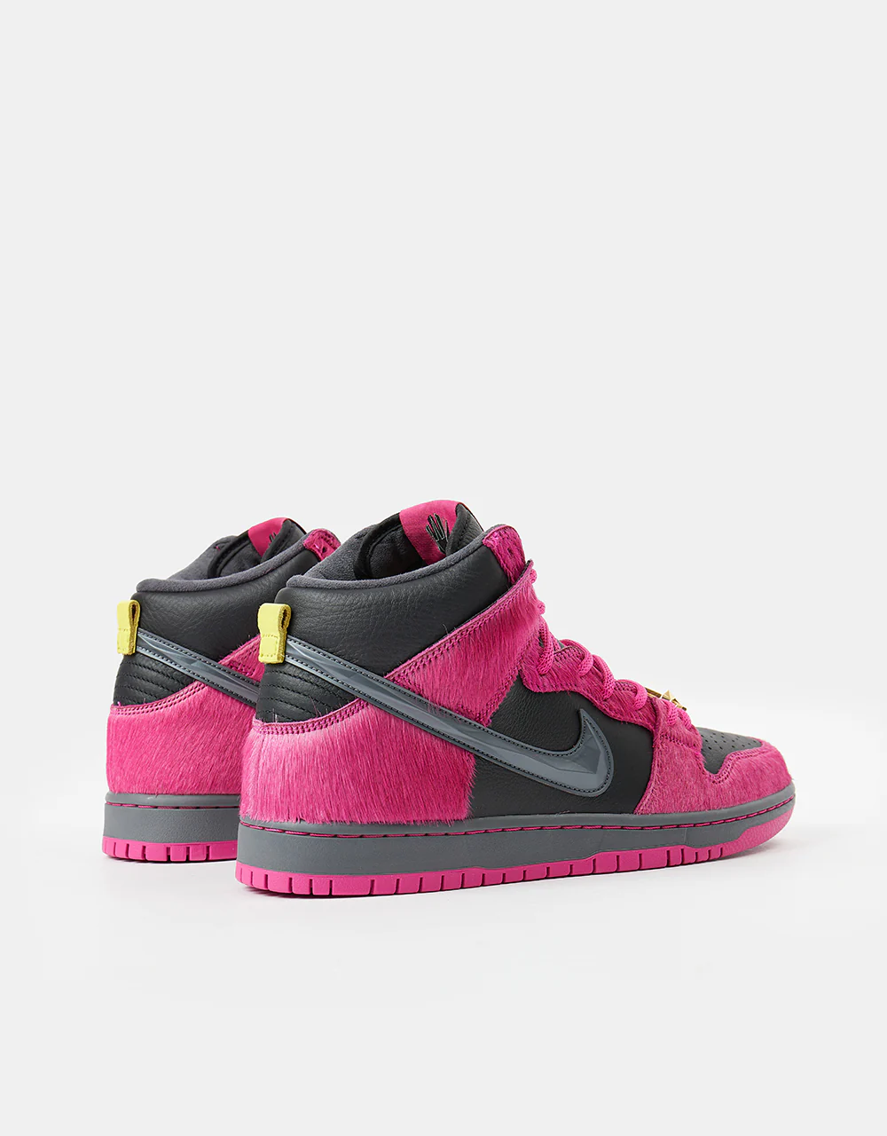 Nike SB 'Run the Jewels' Dunk High QS Skate Shoes - Active Pink/Black-Metallic Gold - Image 10