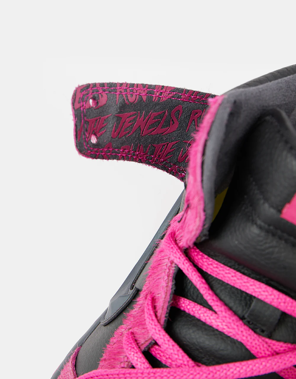 Nike SB 'Run the Jewels' Dunk High QS Skate Shoes - Active Pink/Black-Metallic Gold - Image 7