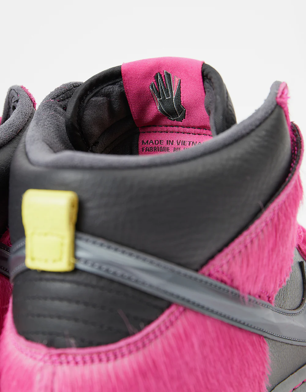 Nike SB 'Run the Jewels' Dunk High QS Skate Shoes - Active Pink/Black-Metallic Gold - Image 8