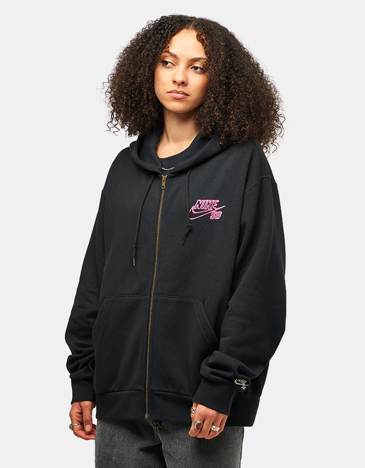 Nike SB SK8 Fiend Full Zip Hoodie - Black/White - Image 7