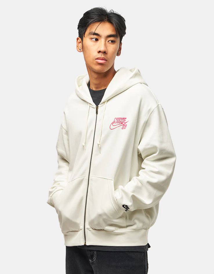 Nike SB SK8 Fiend Full Zip Hoodie - Sail/Black - Image 3