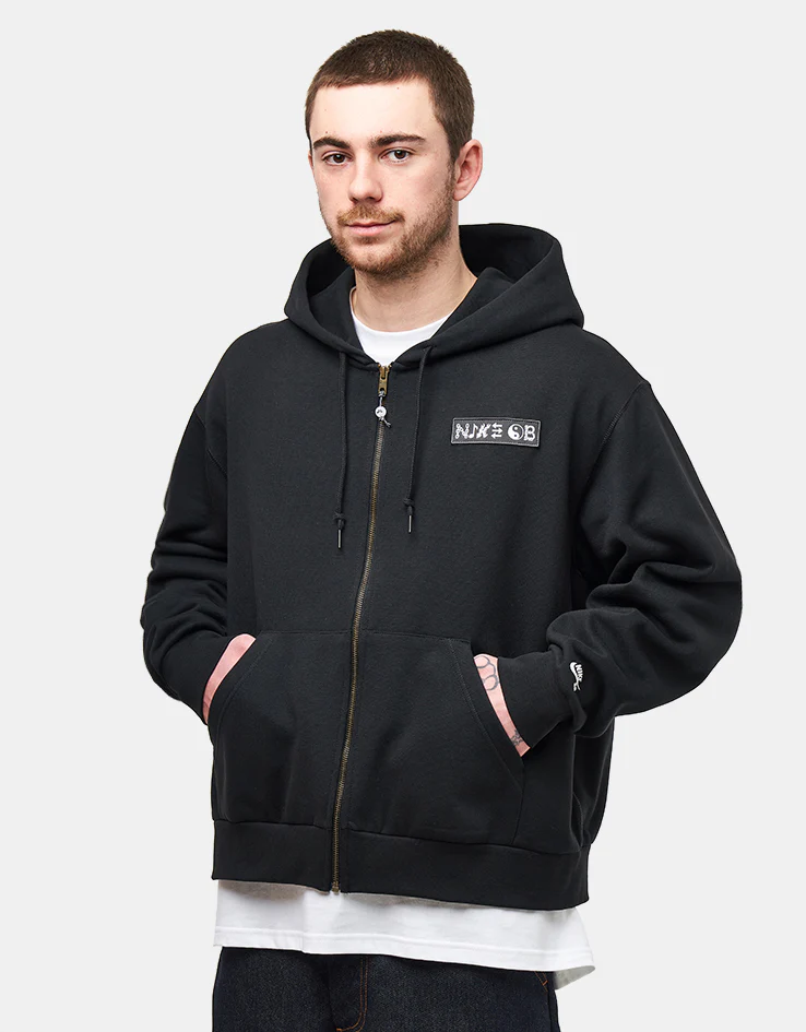 Nike SB Souvenir Pullover Zip Hoodie - Black - Image 2