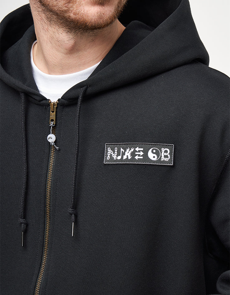 Nike SB Souvenir Pullover Zip Hoodie - Black - Image 4
