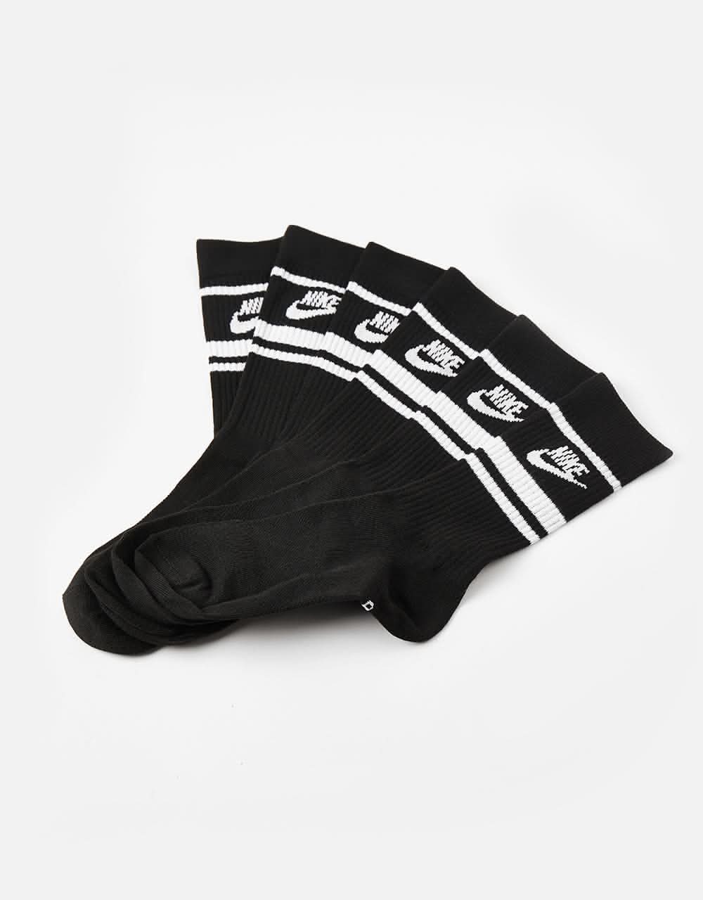 Nike Dri-FIT Everyday Essential 3 Pack Crew Socks - Black/White - Image 2