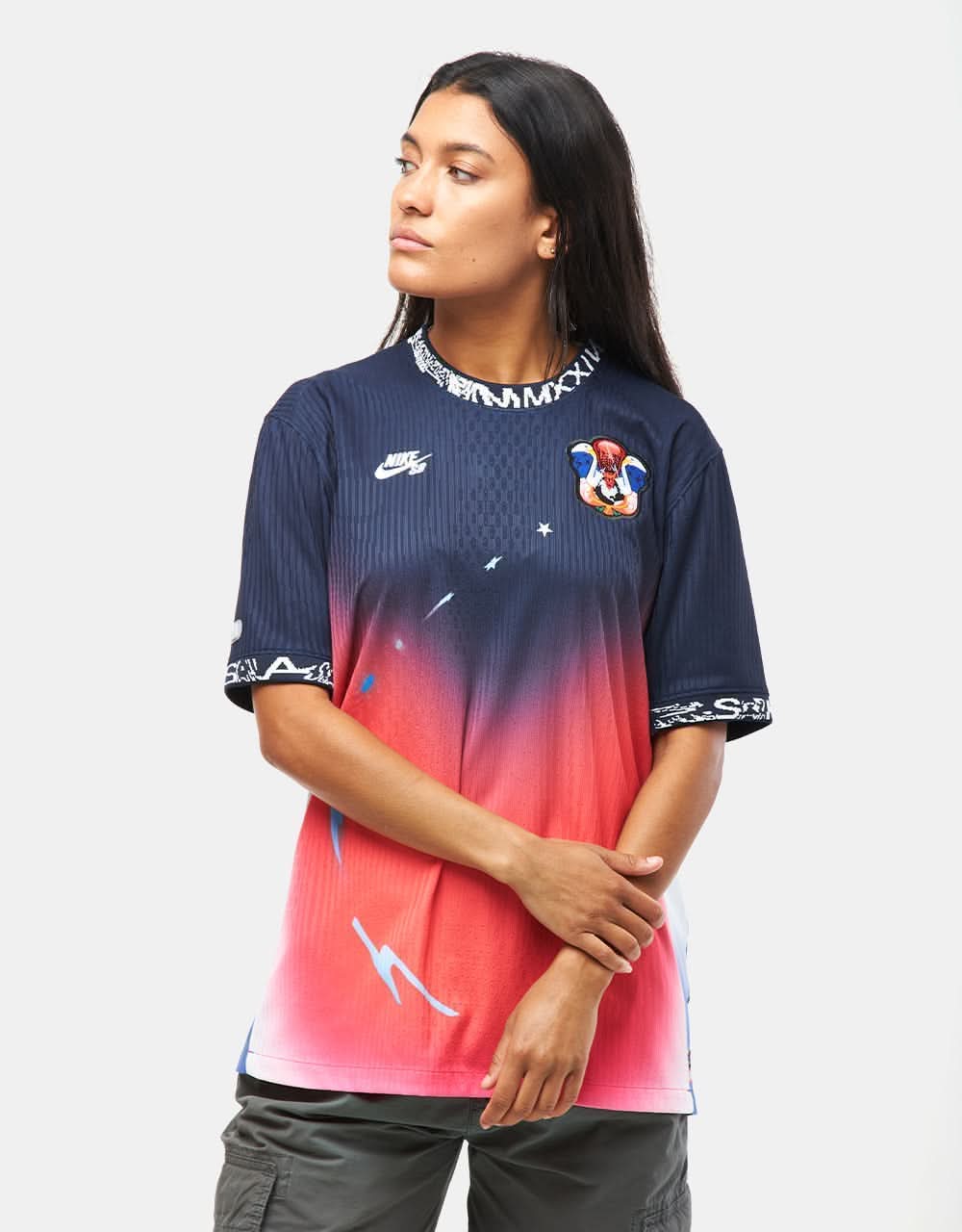 Nike SB 'Team USA' Dri-FIT ADV Skate Jersey - Obsidian/Bright Crimson/White - Image 7