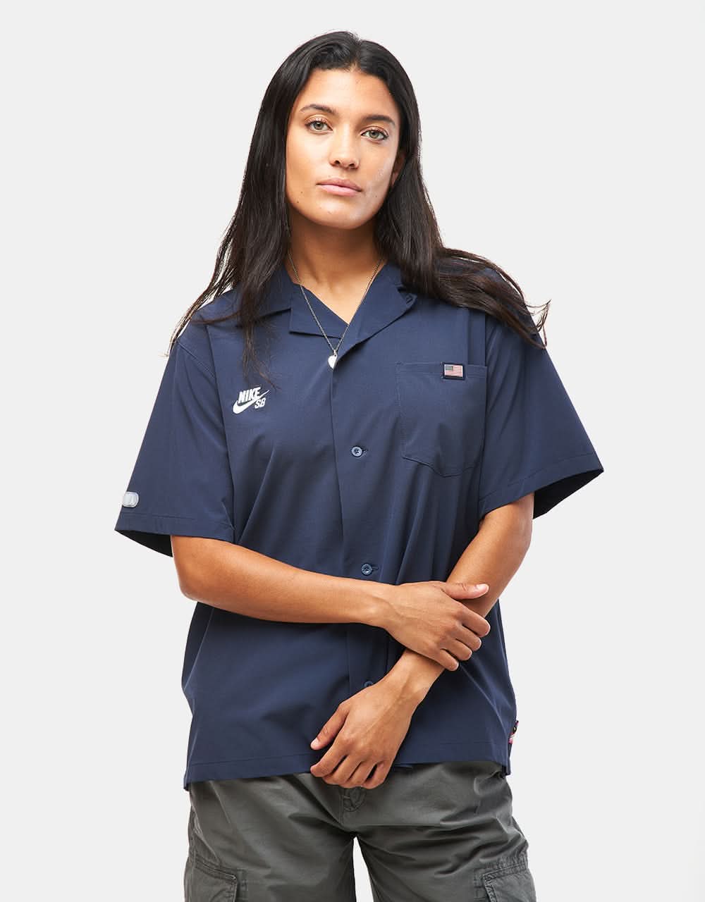 Nike SB 'Team USA' Skate Bowler S/S Shirt - Obsidian/White - Image 9