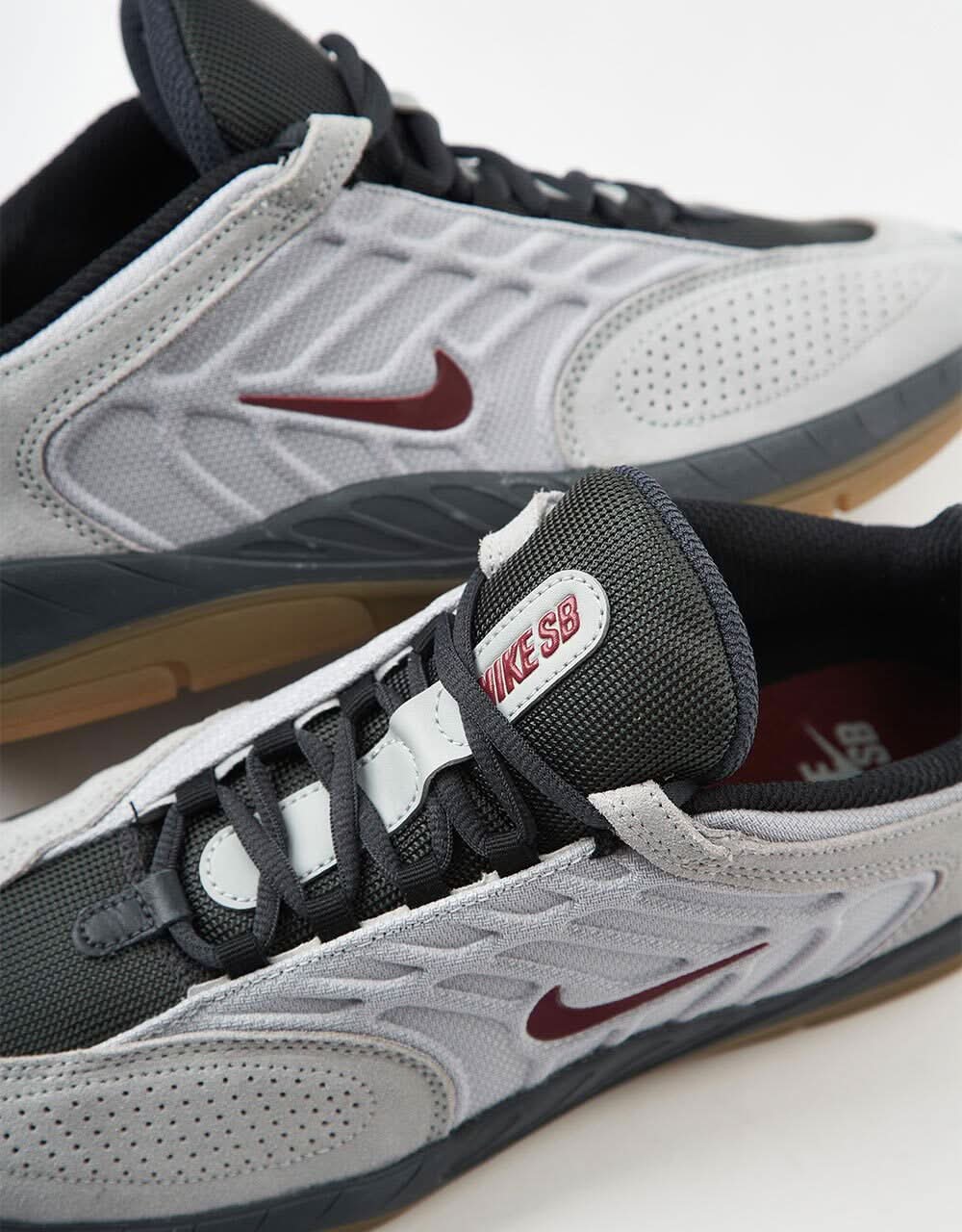 Nike SB Vertebrae Skate Shoes - Lt Smoke Grey/Dark Team Red - Image 5