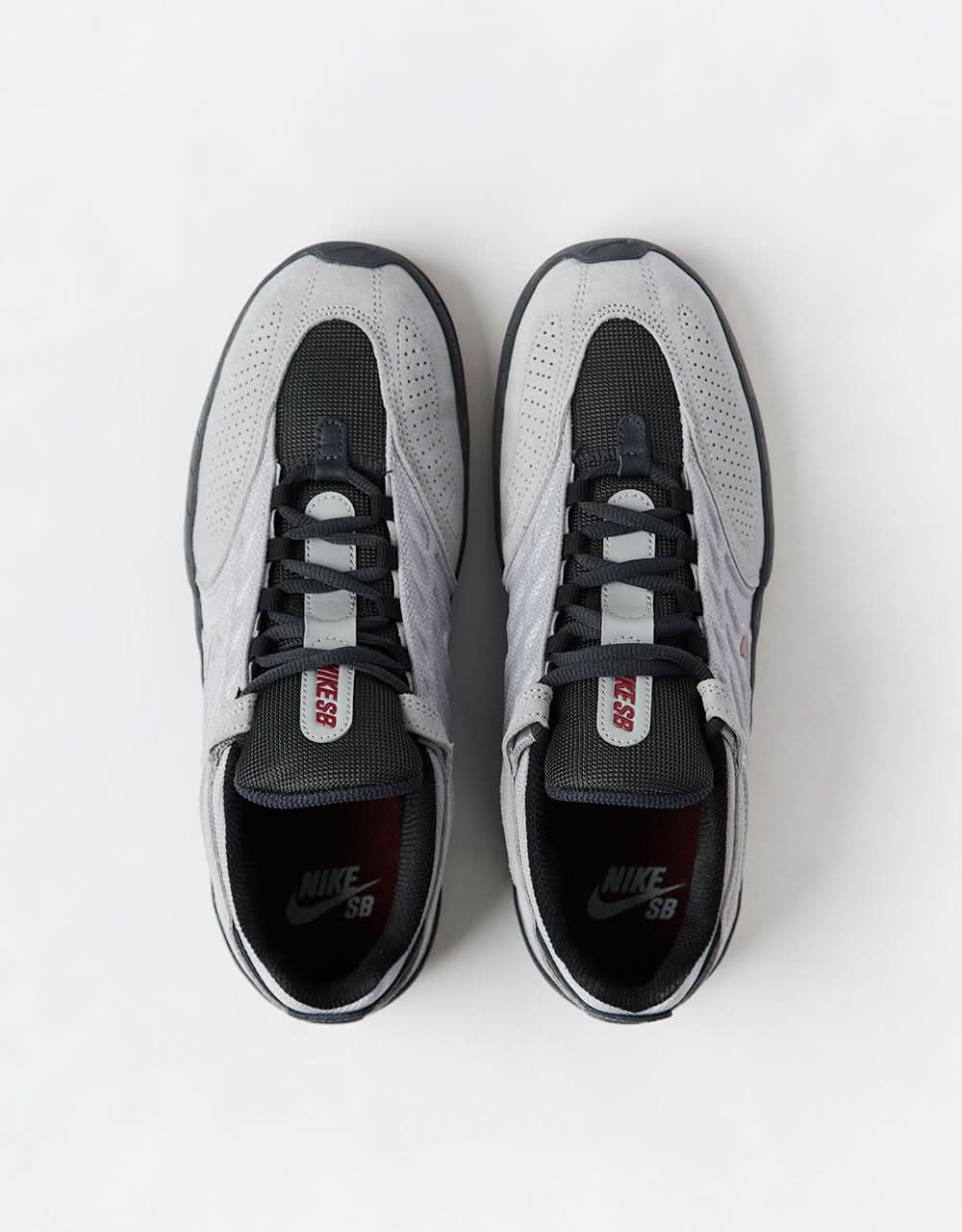 Nike SB Vertebrae Skate Shoes - Lt Smoke Grey/Dark Team Red - Image 9