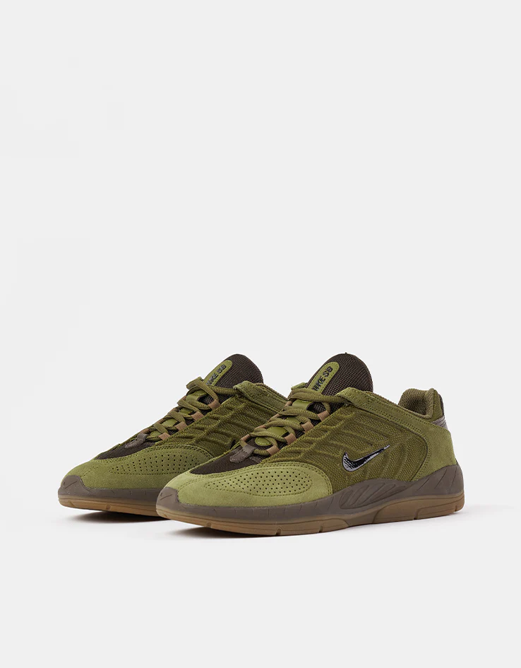 Nike SB Vertebrae Skate Shoes - Olive Flak/Black-Baroque Brown - Image 3