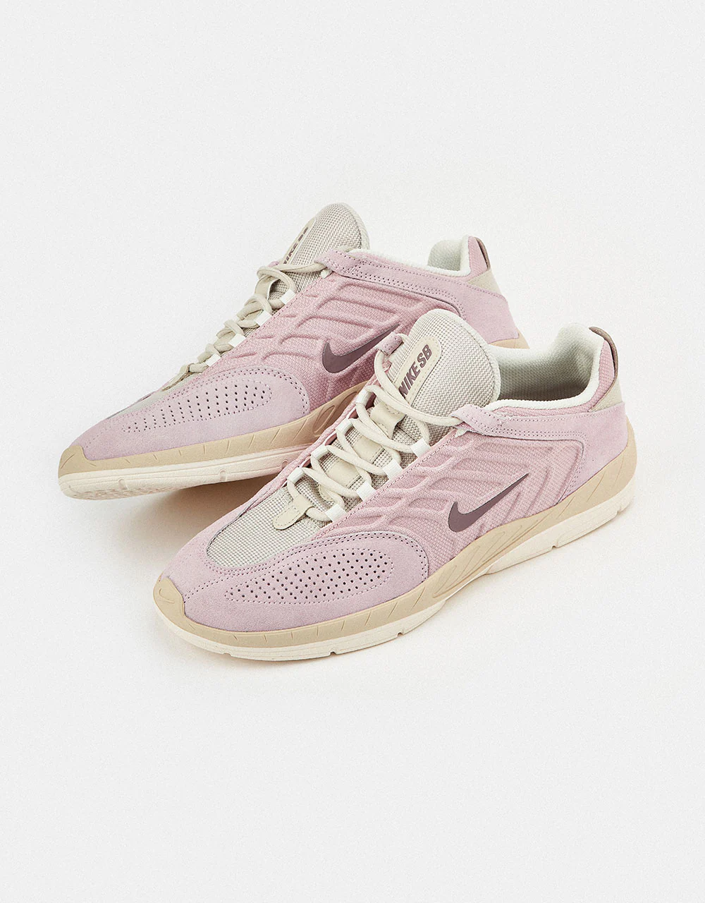 Nike SB Vertebrae Skate Shoes - Pink Foam /Taupe Grey-Lt Orewood Brn - Image 2