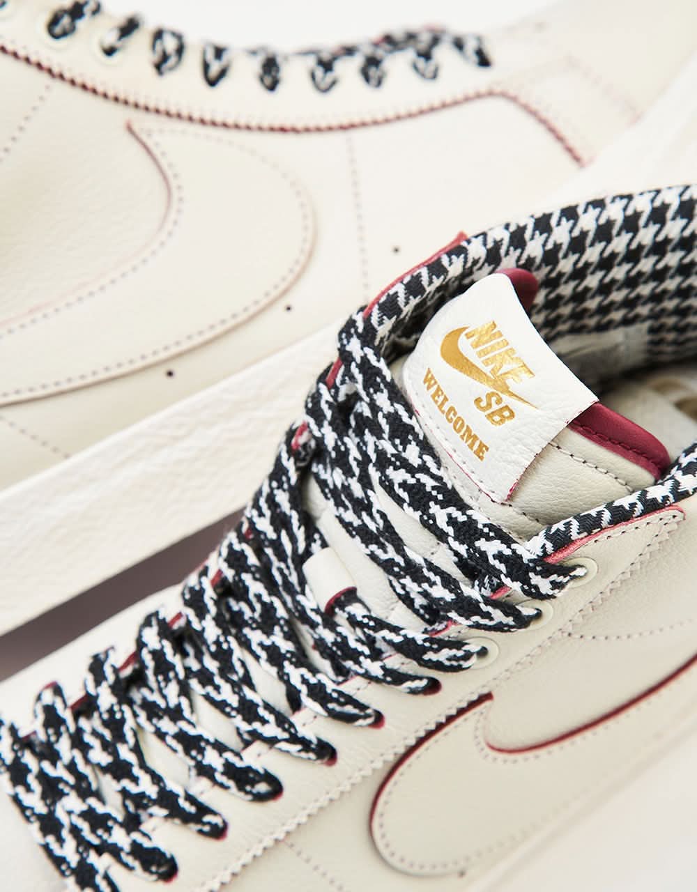 Nike SB 'Welcome Madrid' Zoom Blazer Mid QS Skate Shoes - Sail/Dark Beetroot-White - Image 4