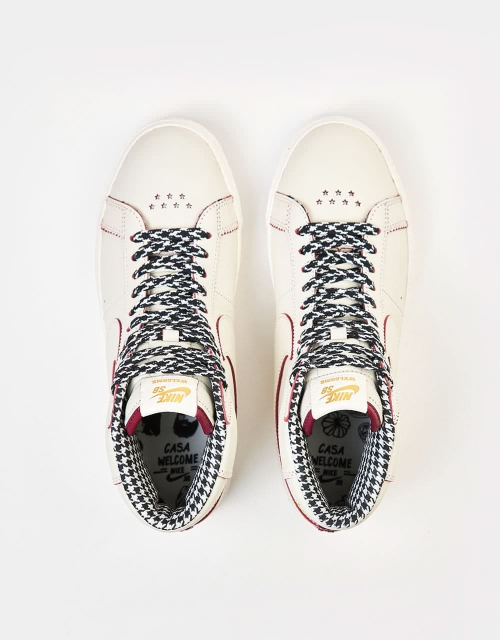 Nike SB 'Welcome Madrid' Zoom Blazer Mid QS Skate Shoes - Sail/Dark Beetroot-White - Image 6