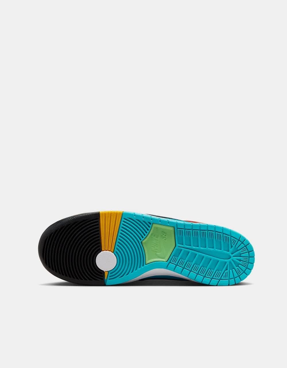 Nike SB x Di'Orr Greenwood 'Navajo Arts' Dunk Hi Decon QS Skate Shoes - Turquoise Blue/Black-Rugged Orange - Image 4