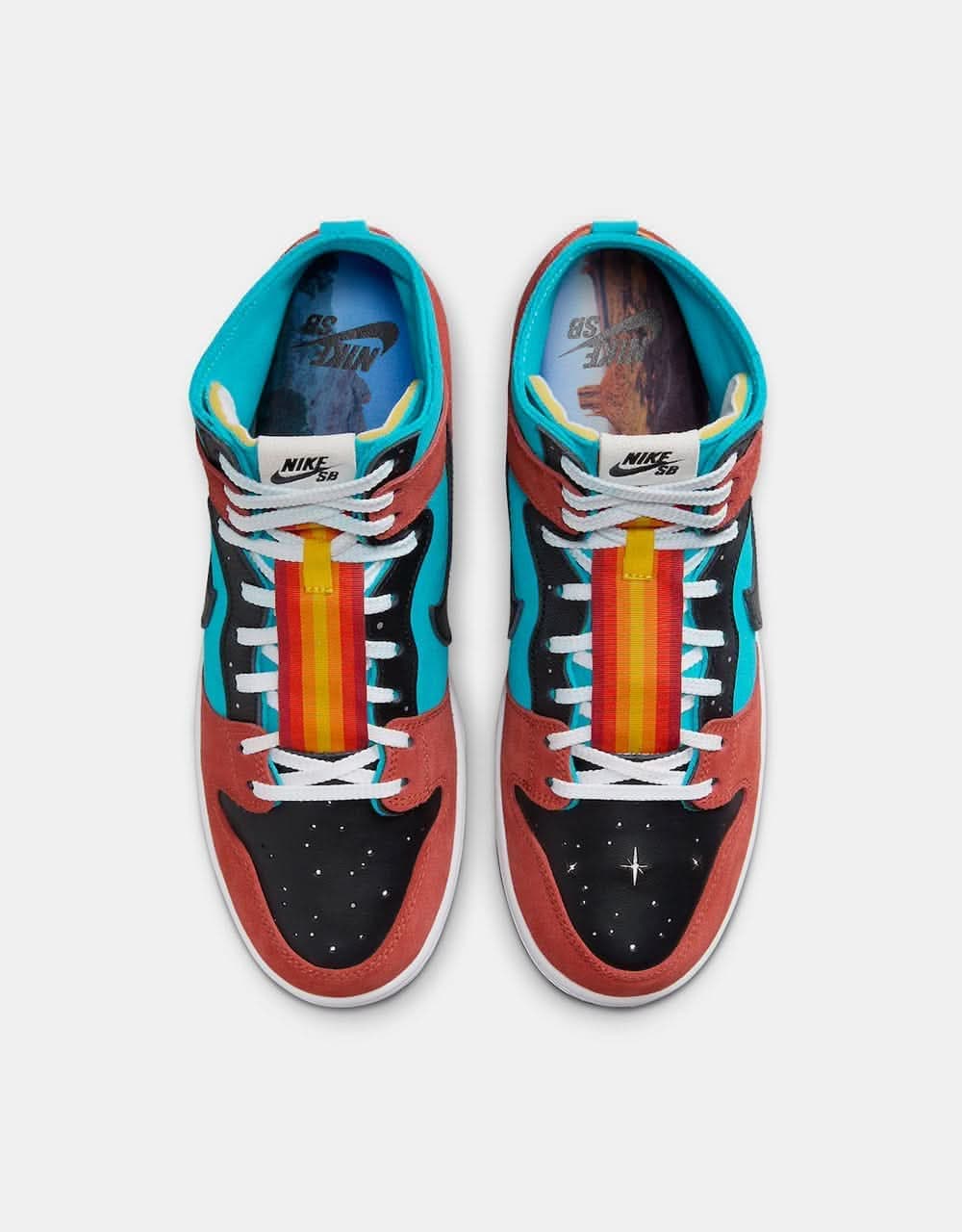 Nike SB x Di'Orr Greenwood 'Navajo Arts' Dunk Hi Decon QS Skate Shoes - Turquoise Blue/Black-Rugged Orange - Image 5