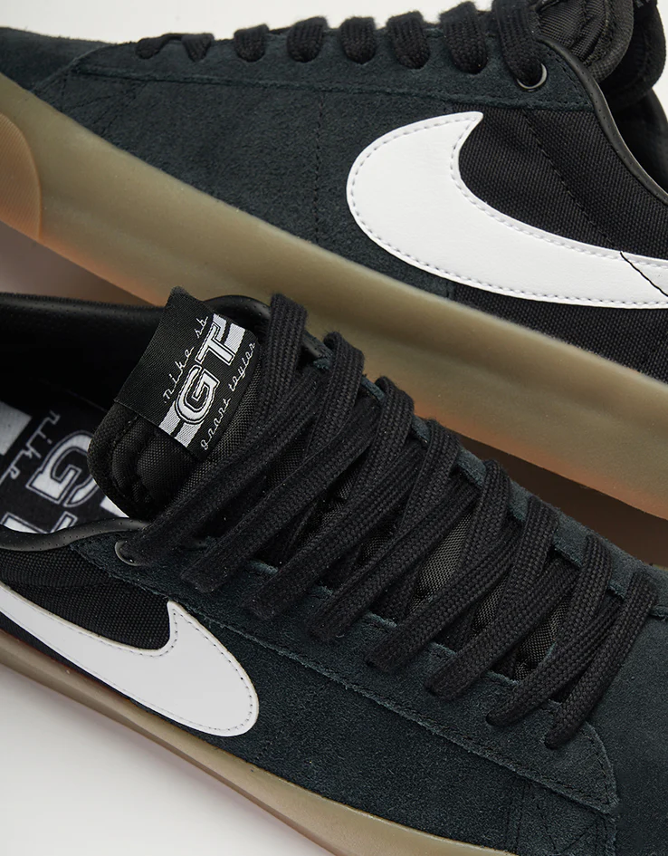 Nike SB Zoom Blazer Low Pro GT Skate Shoes - Black/White-Black-White - Image 7